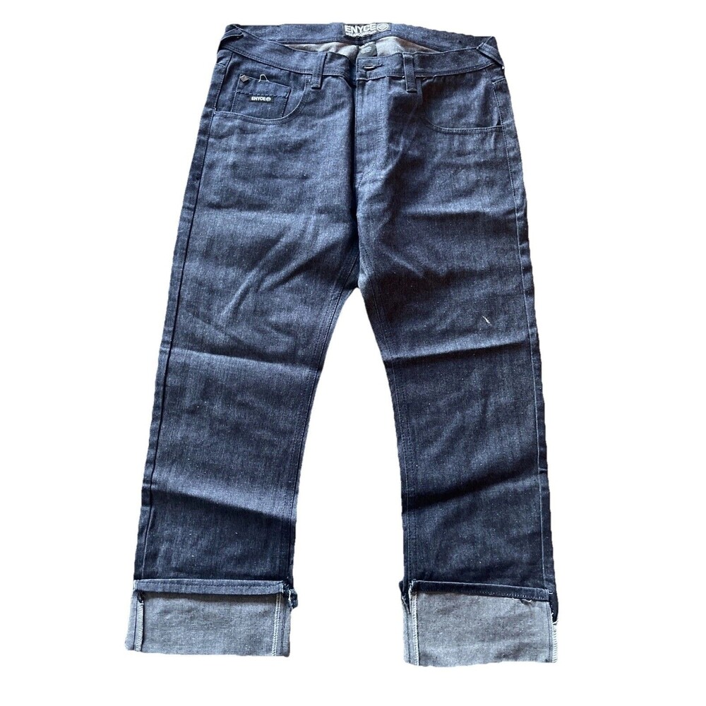 Enyce Jeans Men's 38x34 Baggy Hip Hop Grunge Wide Leg Dark Wash Denim